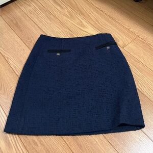 LK Bennett Textured Navy Mini Skirt
